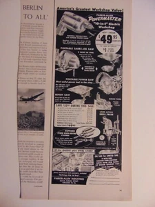 Powermaster 1956 10 en 1 taller de herramientas eléctricas anuncio impreso de colección - Imagen 1 de 1