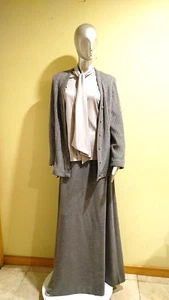 Blusa, Maxi Falda Chaqueta Metálica Gris Plata Vintage Años 70 3 Piezas Talla Mediana - Imagen 1 de 12