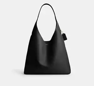 Coach Brooklyn Shoulder Bag 39 black Leather CU044 Outlet New - Picture 1 of 12