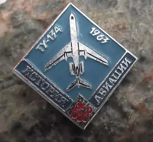1963 Tu-134A Tupolev Airliner History of Aviation Aircraft Plane Pin Badge - Picture 1 of 2