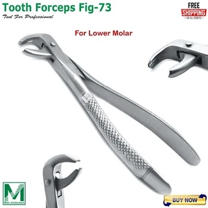 Pinzas quirúrgicas de extracción dental Fig 73 sabiduría molar inferior - Imagen 1 de 3