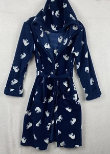 Leveret Polar Bear Kid Hooded Robe Blue Fleece Size 12 Years SEE MEASUREMENTS - Picture 1 of 9