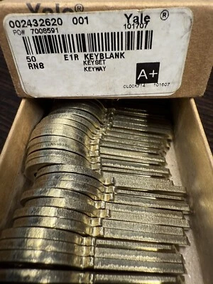 Yale NOS Box of 50 RN8 Keyway  RARE Uncut Key Blanks VINTAGE - Image 1 of 4