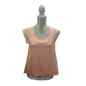 One Clothing Camicetta Donna Chiffon Pizzo Media Mista Buco della Serra Schiena Orlo Alto-Basso M - Foto 1 di 7