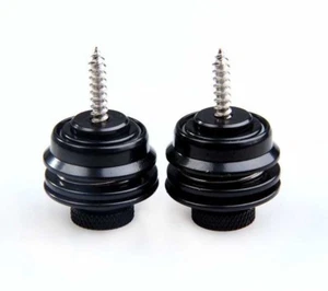 Quality BLACK Mudder/Marvel Style Quick Release Guitar Bass Strap Lock Set 2 - Picture 1 of 5