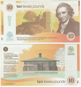 Regno Unito - Banconota Lewes £10 10 sterline 2009 UNC valuta locale seconda emissione - Foto 1 di 1
