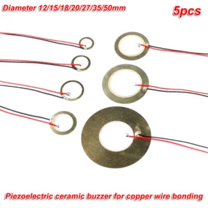 5pcs Copper Wire sheet piezoelectric ceramic buzzer sheet 12/15/18/20/27/35/50MM - Picture 1 of 9