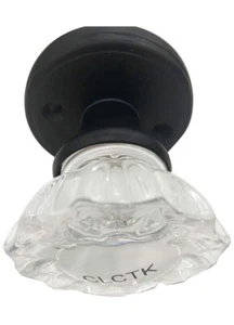 CLCTK Kristallglas Türklinken, mattschwarze Oberfläche, Sichtschutz - Bild 1 von 4