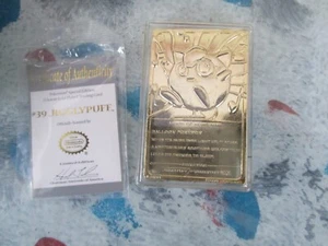 Burger King Pokemon 23K Gold Plated Trading Card JigglyPuff W/ C.O.A! & Pokeball - Picture 1 of 9