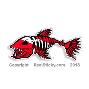 Diver Down Bone Fish Sticker Scuba Dive Flag Cup Laptop Car Window Bumper Decal