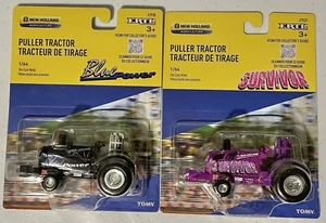 Ertl 1:64 New Holland CHASE Puller Tractor Lot of 2 Blue Power Survivor - Picture 1 of 3