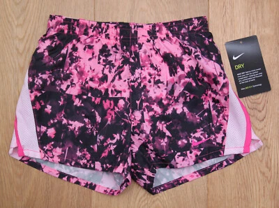 Nike Girl Running Shorts ~ Pink, Black & Fuchsia ~ DRI-FIT ~ Size 6 - Image 1 of 2