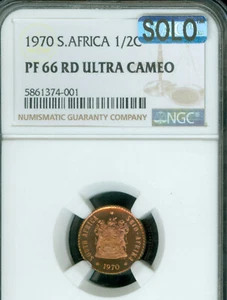 1970 SOUTH AFRICA 1/2 CENT NGC PF66 UCAM MAC SOLO FINEST & MAC SPOTLESS RARE * - Picture 1 of 2