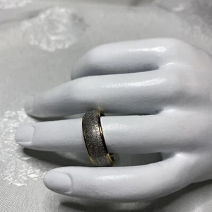 Stainless Steel 316L Silver And Gold Tone With Glitter Wedding Band Size 8.75 - Picture 1 of 3