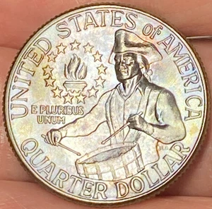 1776-1976D Washington Bicentennial Quarter Beautiful Brilliant Rainbow Tone #169 - Picture 1 of 14