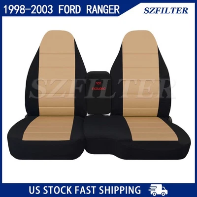 Fundas de asiento de auto para Ford Ranger 60/40 Highback 1998-2003 centro negro y tostado Foto 1 de 4