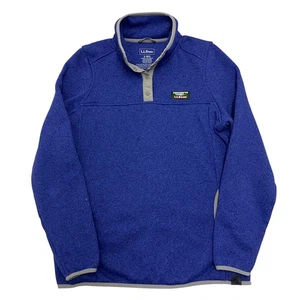 L.L. Bean Sweater Fleece Snap Pullover Blue Womens S Outdoors Hiking - Picture 1 of 14