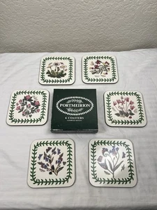 Portmeirion Jardín Botánico Juego de 6 Posavasos Florales con Respaldo de Corcho Cuadrados de 4" - Imagen 1 de 10
