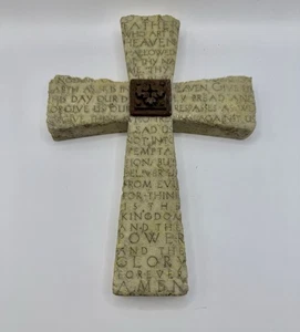 Vintage Stone Resin Wall Cross Engraved “The Lord’s Prayer” @UDC 1998 - Picture 1 of 7