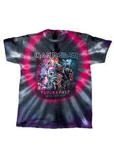 T-shirt uomo Iron Maiden 2024 Future Past World Tour Tie Dye nuova senza etichette taglia L Eddie - Foto 1 di 7