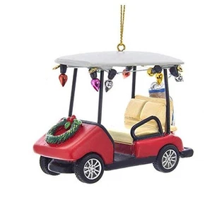  Carro de golf con adorno de corona rojo - Imagen 1 de 2