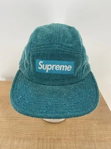 SS19 Supreme Glitter Terry Camp Cap Teal Hat Box Logo - Picture 1 of 6