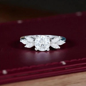 IGI Certified Lab Grown Diamond Engagement Ring  950 Platinum 1.45 Ct Round Cut - Picture 1 of 10