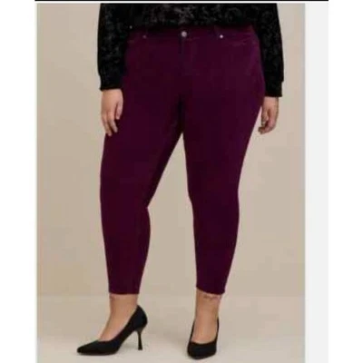 NWT Torrid bombshell skinny corduroy high rise jeans in purple size 18 R - Image 1 of 4