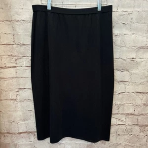 MING WANG Womens Black Acrylic Knit Straight Skirt Elastic Waist Stretch Size M - Picture 1 of 2