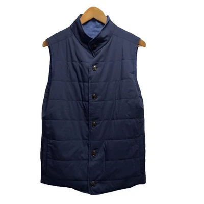 Chaqueta Chaleco Reversible Peter Millar Crown Artesanal Para Hombre S Azul Lino Journeyman Foto 1 de 4