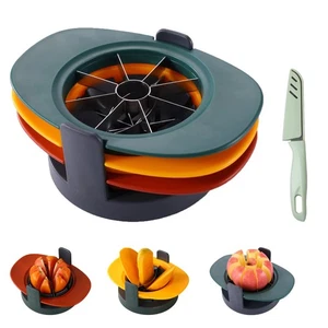 Affettatrice Frutta, 4 in 1 Affettatrice Nucleo di Mango con Pelapatate Verdure e Pulizia Bru... - Foto 1 di 6