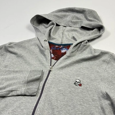 Robert Graham Sudadera con Capucha Para Hombres Grande Calavera Rosa Calce Clásico Cremallera Sudadera Chaqueta Foto 1 de 4