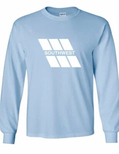 Langarm-T-Shirt Southwest Airlines Retro Logo Reise weiß blau - Bild 1 von 3