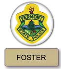 SUPER TROOPERS FOSTER POLICE NAME BADGE & BUTTON HALLOWEEN COSTUME MAGNET BACK