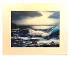 Hawaii Ocean Waves mat sur tableau d'art prêt à encadrer imprimé signé par un artiste
