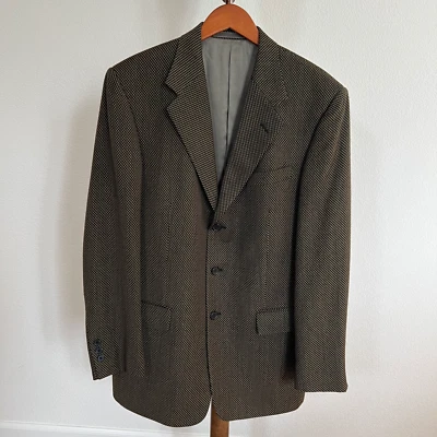 Abrigo deportivo de lana geométrica verde oliva talla 42L Tallia Uomo para hombre Foto 1 de 4