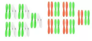 Hubsan X4 H107D 5x Orange/Green and Green/White 55mm Propellers - Picture 1 of 3