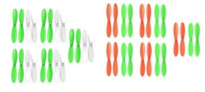 Hubsan X4 H107D 5x Orange/Green and Green/White 55mm Propellers - Image 1 of 3