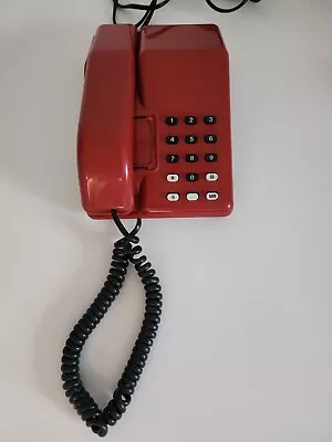 Vintage Telephone 1980s Red British Telecom Landline Good Working Order / Tested • 18.31€