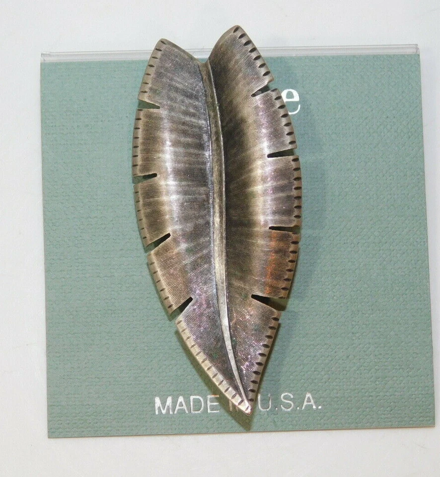 NWT VOGUE Broche Pin De Hoja De Palma Tropical De Plátano Con Tono Plateado K3 7 - Imagen 1 de 1