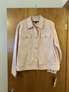 Lauren Jeans Co Lauren Ralph Lauren Denim Jacket Bashful Pink Trucker Vintage 2X - Picture 1 of 17
