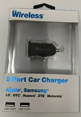 Just Wireless 2 Port USB Car Charger (Black, LG, HTC, Huawei, XTE, Motorola) - Image 1 of 2