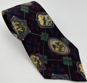 Polo Ralph Lauren Tie  Vintage Hunting Fishing Sportsman Wool Challis Argyle - Picture 1 of 7