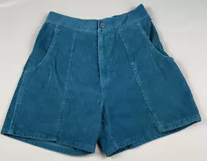 Vintage 80s Corduroy Shorts Men's 26-28 Teal Skate Streetwear Retro - Picture 1 of 12