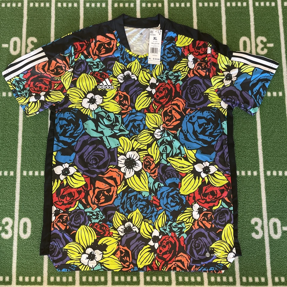 Official adidas Tiro Allover Flower Jersey (HC3929) Men’s Size XL