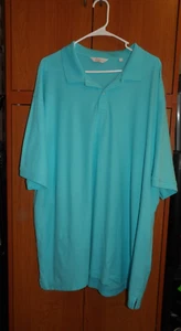 Roundtree & Yorke Mens GOLD LABEL S/S Polo Shirt 3XT Cotton Turquoise NICE L@@K - Picture 1 of 8