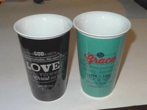 Lot of 2 Love & Grace Verse Christian Art Gifts Collectible Coffee Cup / Mug - Picture 1 of 3