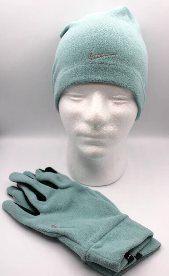 Nike Hat and Gloves Set Men's L/XL Fleece Mineral/Silver