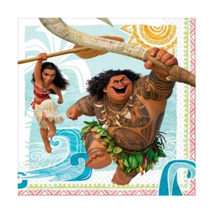 Moana Party Supplies Lunch Napkins 16 Pack Girl Birthday Tableware Disney Maui - Picture 1 of 1