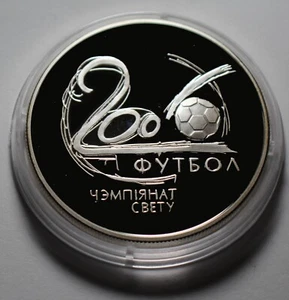 Belarus 20 Rubles Silver Proof MINT Coin 2002 - Soccer World Championship #178 - Picture 1 of 2